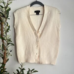 Rachel Zoe Cream Sweater Vest oversized extra small bin 4